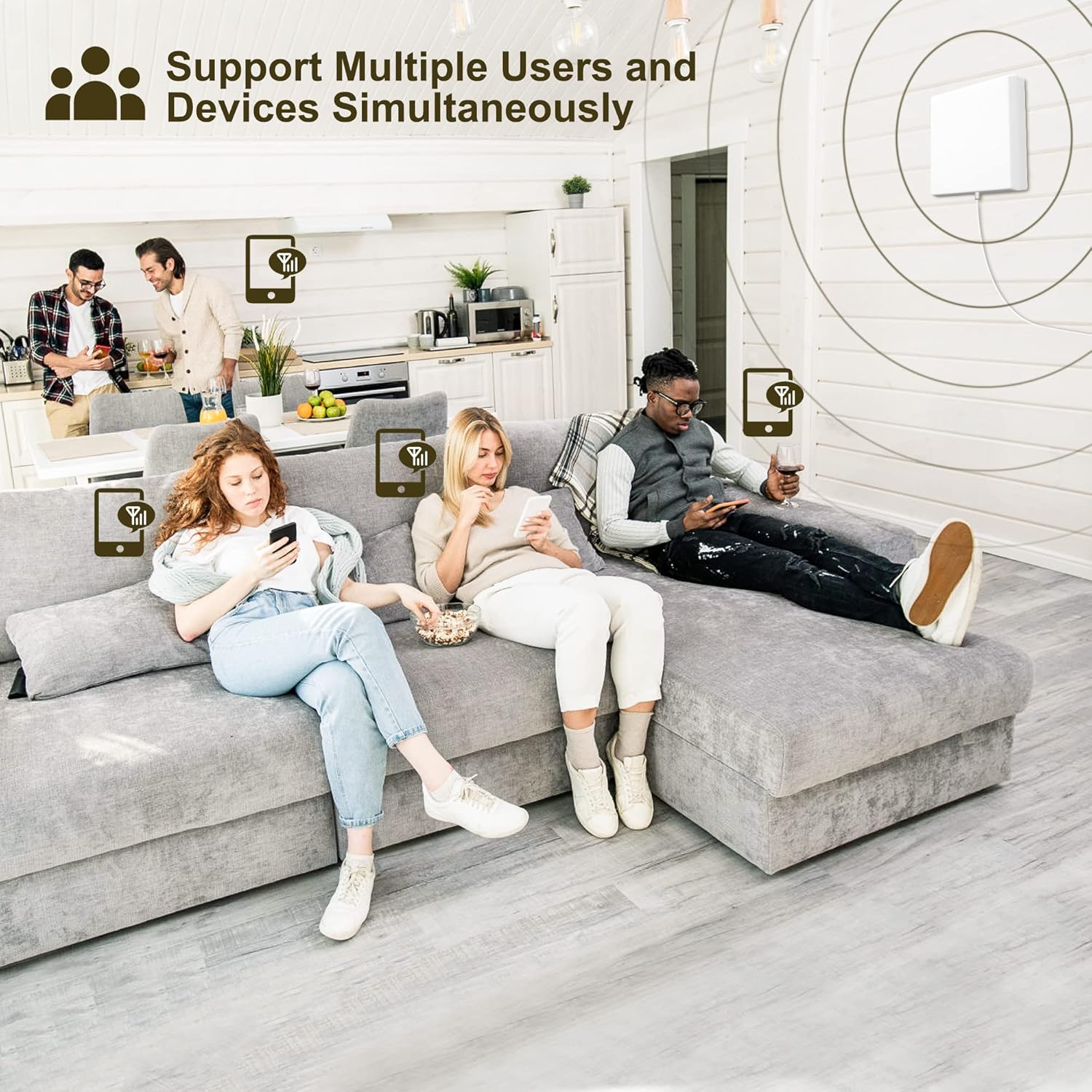 Verizon Cell Phone Signal Booster 5G 4G LTE Verizon Signal Booster Band 13 700Mhz Cell Phone Booster Verizon Extender Cell Signal Booster Cell Booster for Home 4,000sqft Boosts 4G LTE 5G Voice + Data