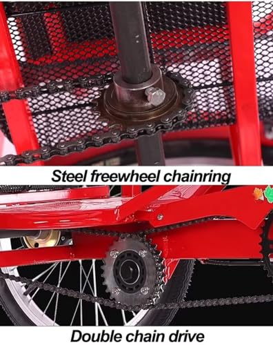 Folding Adult tricycles with Back seat,Elderly Rickshaw Pedals Tricycle,Cruiser Trike,3 Wheels Bicycles for Hanging Out and Traveling,Front and Rear Brakes