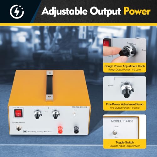 Jewelry Spot Welder Machine, 110V Portable Pulse Sparkle Spot Welder, 600W 80A Electric Spot Welder with Foot Pedal, Adjustable Permanent Jewelry Welder Kit for Rapid Welding of Gold Silver Iron