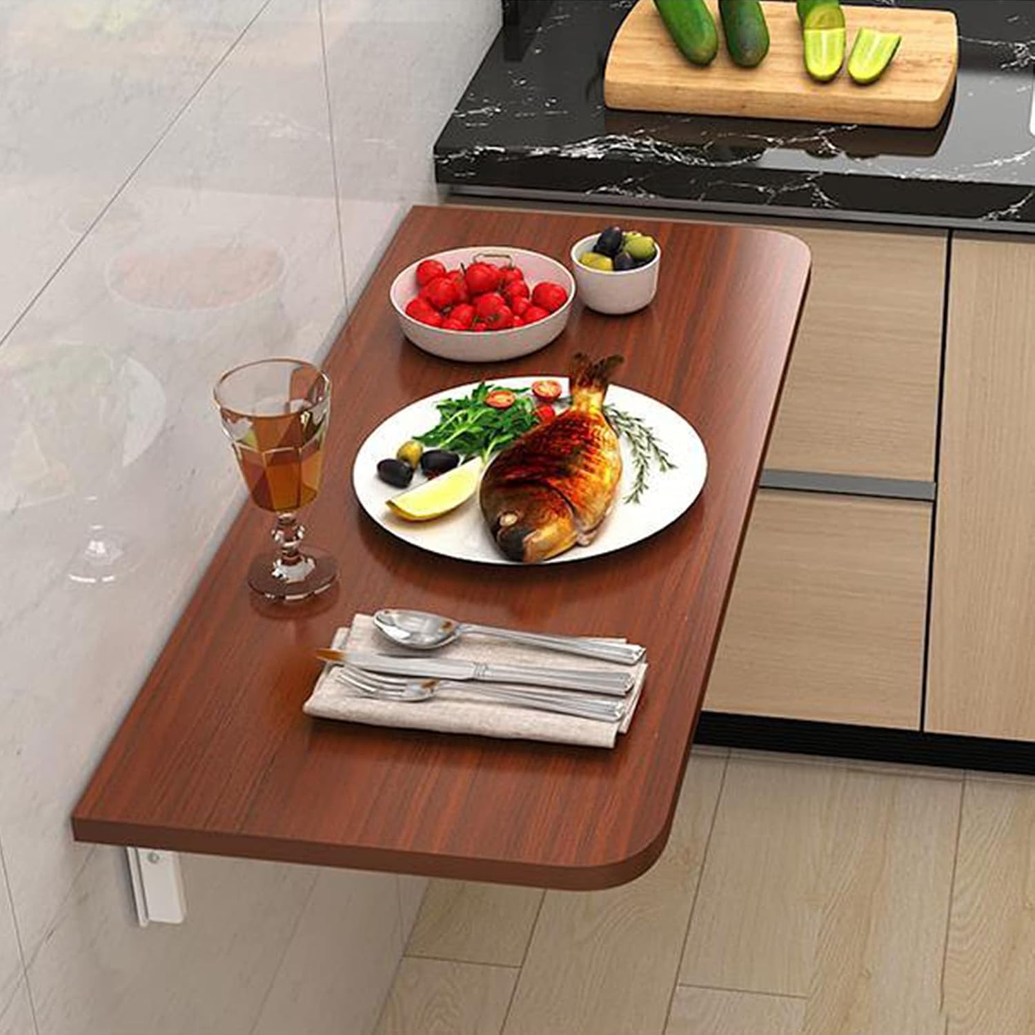 Wall-Mounted,Floating Wall Desk,Drop-Leaf Floating Computer Desk Dining Table for Home Kitchen Office,C-50 * 40cm Fashionable