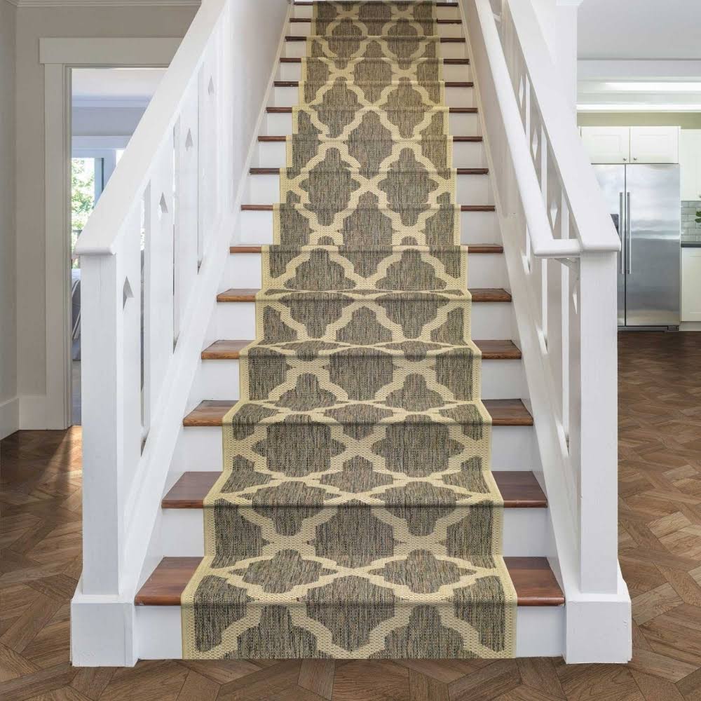 runrug USA Trellis Tweed Stair Carpet Runner Length: 2 foot, Width
