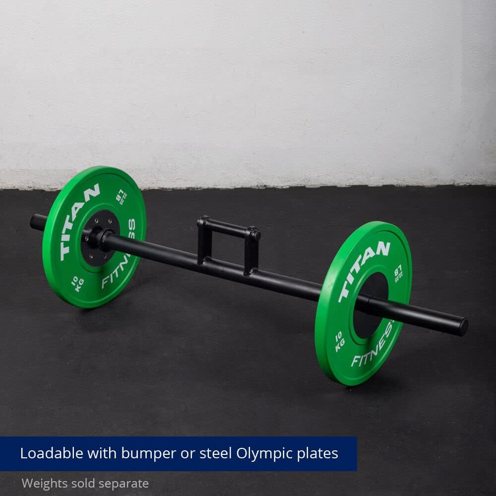 Titan Fitness 60in Farmers Walk Handles, Barbell Style Grip Farmers Carry, Rated 500 LB Each, Grip Strength Weight Training
