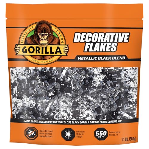 Gorilla Epoxy Garage Floor Coating (7 pc) Kit, 1-Car, Concrete Flooring, 100% Solids, Superior Adhesion, Incredibly Durable High Gloss Gray Finish, 275 sq. ft. Coverage