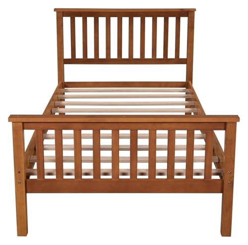 Twin Bed Frame Platform Twin Bed No Box Spring Required with Headboard and Footboard,bed frame
