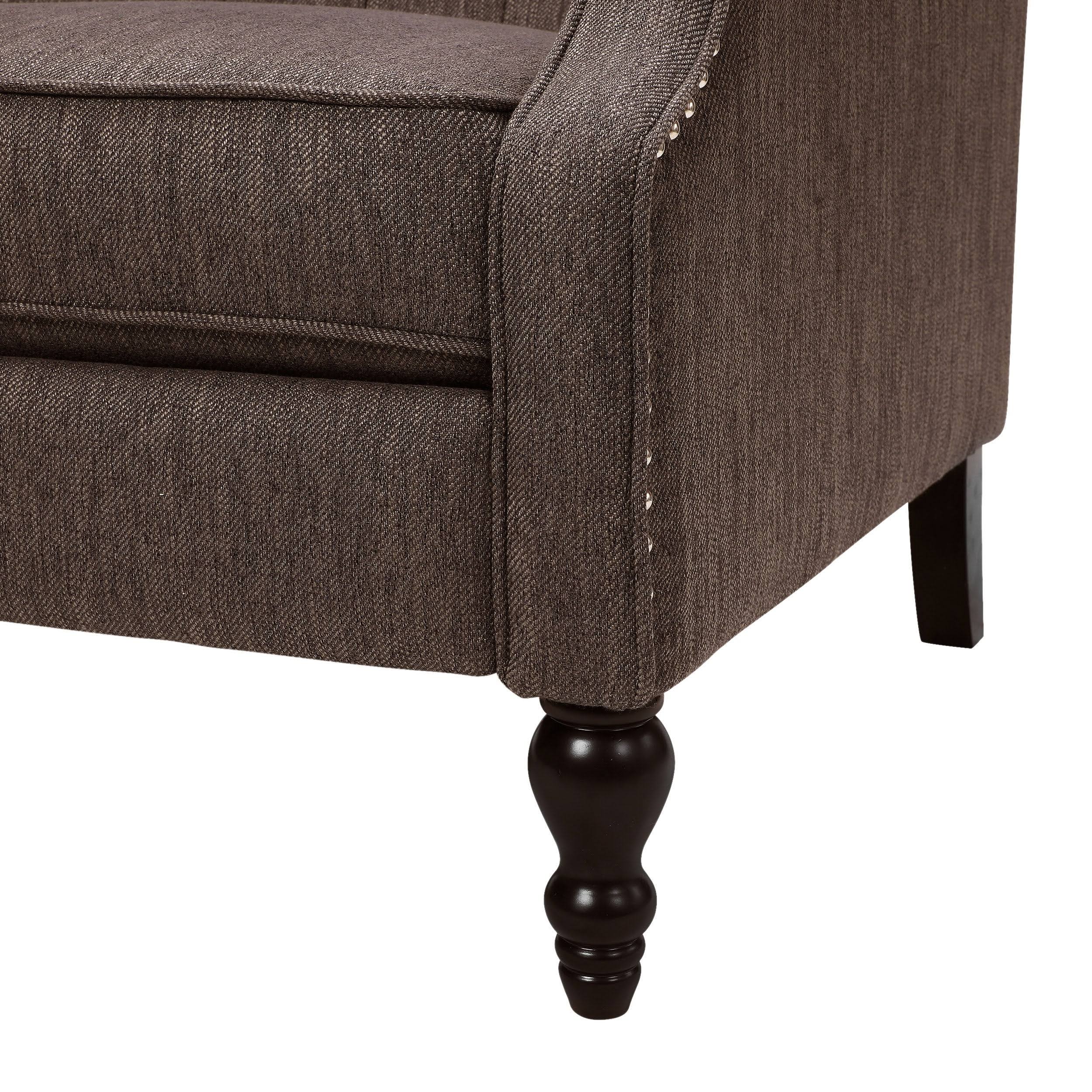 Apaloosa Oversized Tufted Wingback Fabric Push Back Recliner by Christopher Knight Home (Brown + Dark Brown)