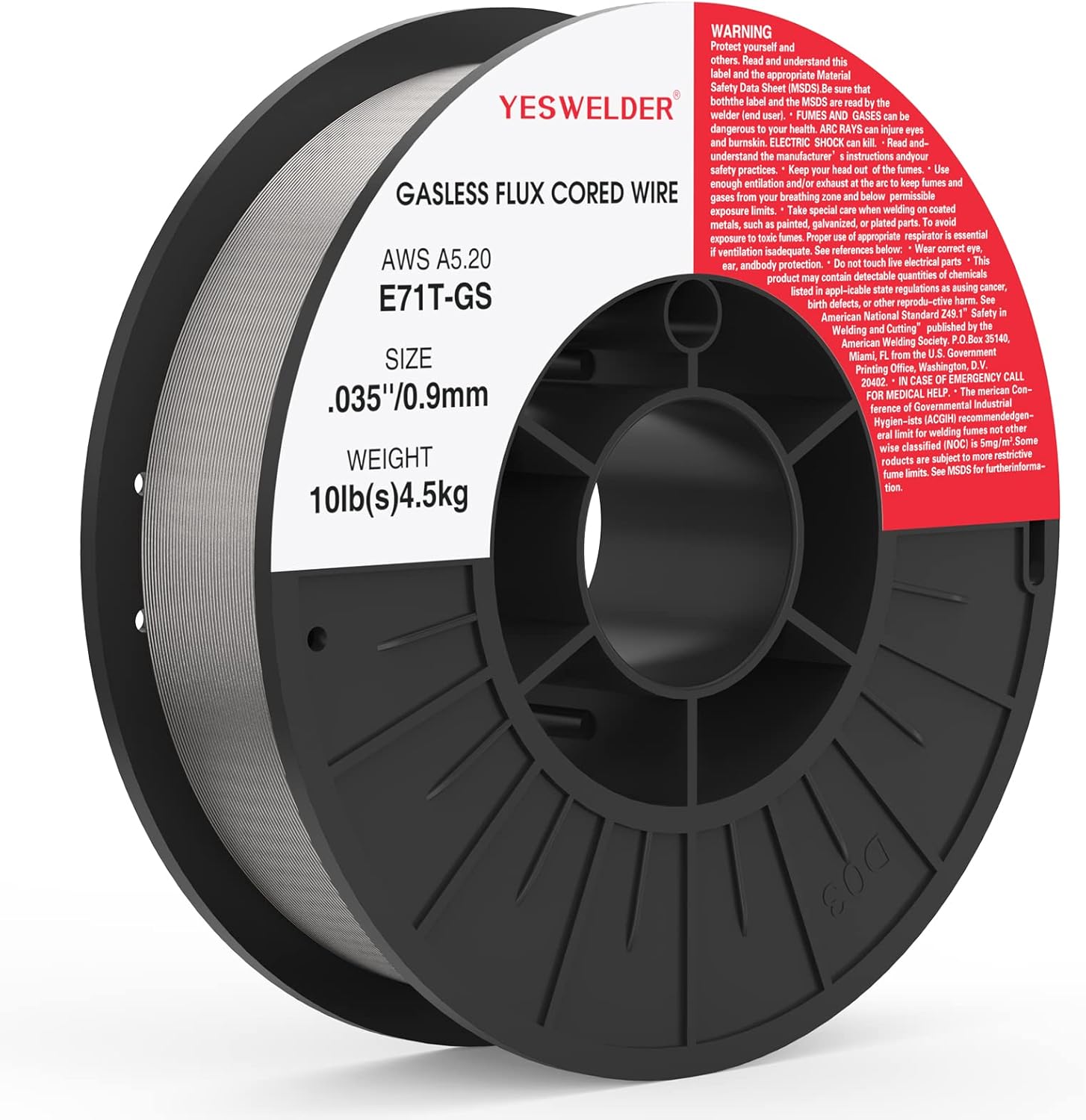 YESWELDER Flux Core Mig Wire, Mild Steel E71TGS.035-Diameter, 10-Pound Spool Pack of 2