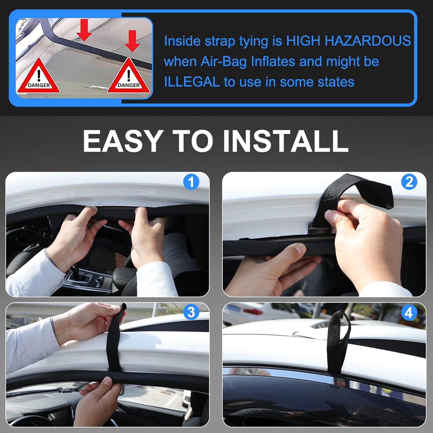 Jifunull Rooftop Cargo Carrier Bag 21 Cubic Feet, Waterproof Soft-Shell Roof Rack Cargo Carrier, 1000D PVC Anti-Tear Car Roof Bag for Vehicle with/Without Racks, Includes 7 Door Hooks, Anti-Slip Mat