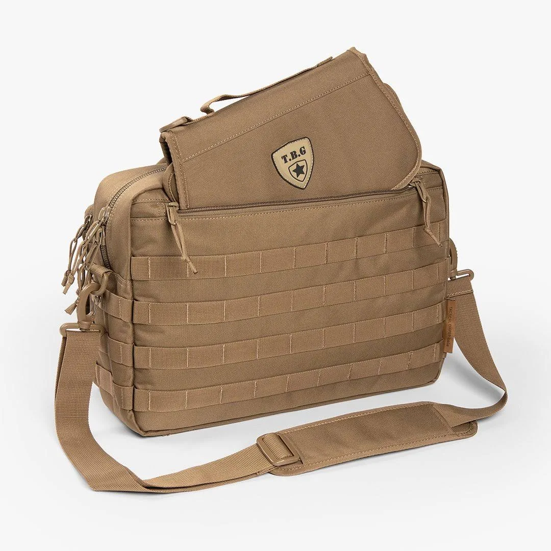 Deuce 2.0 Tactical Diaper Bag + Baby Carrier Bundle Coyote Brown