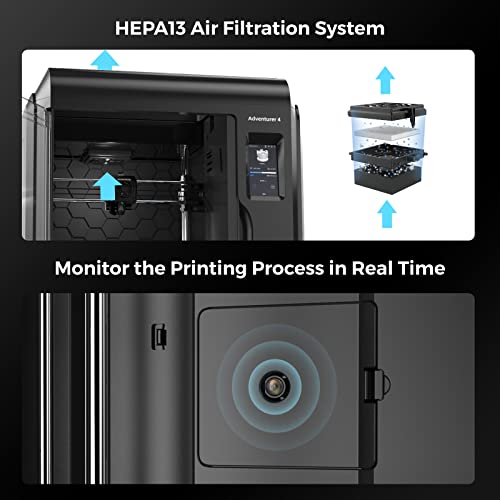 FLASHFORGE 3D Printer Adventurer 4 Pro with Auto Leveling, 300mm/s High Speed Printing, Upgraded Quick Detachable 265°C Hardened Nozzle, Perfect for Printing Carbon Fibre Filament