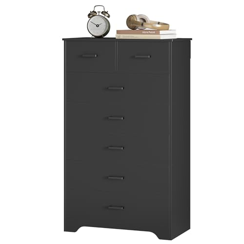 Hasuit Tall Dresser for Bedroom, White Large Chest of Drawers, 55.6'' High Dressers with 7 Drawers, Modern Wooden Vertical Storage Clothes Closet Organizer