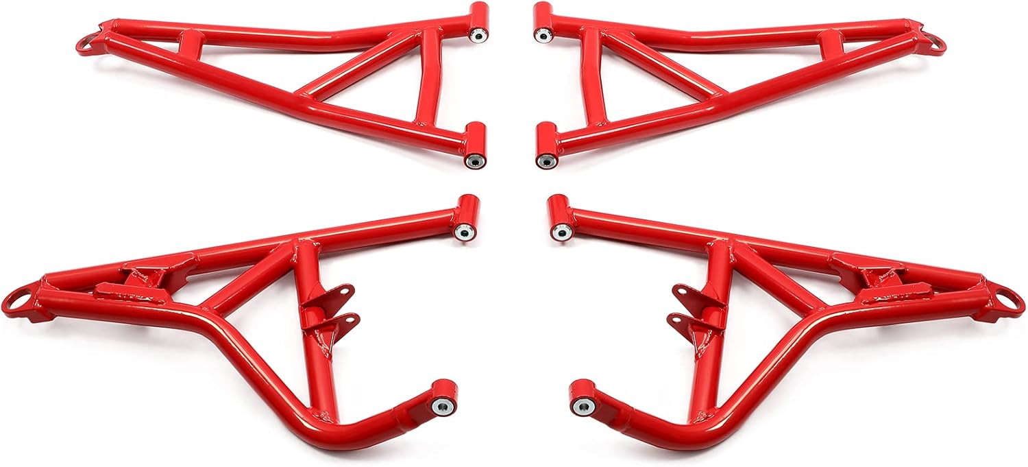 HECASA 4 A Arms Compatible with 2014-2022 Polaris RZR XP 1000 / 4 1000 1.5 Additional Clearance Front Upper & Lower A-Arms Rods High Clearance Red