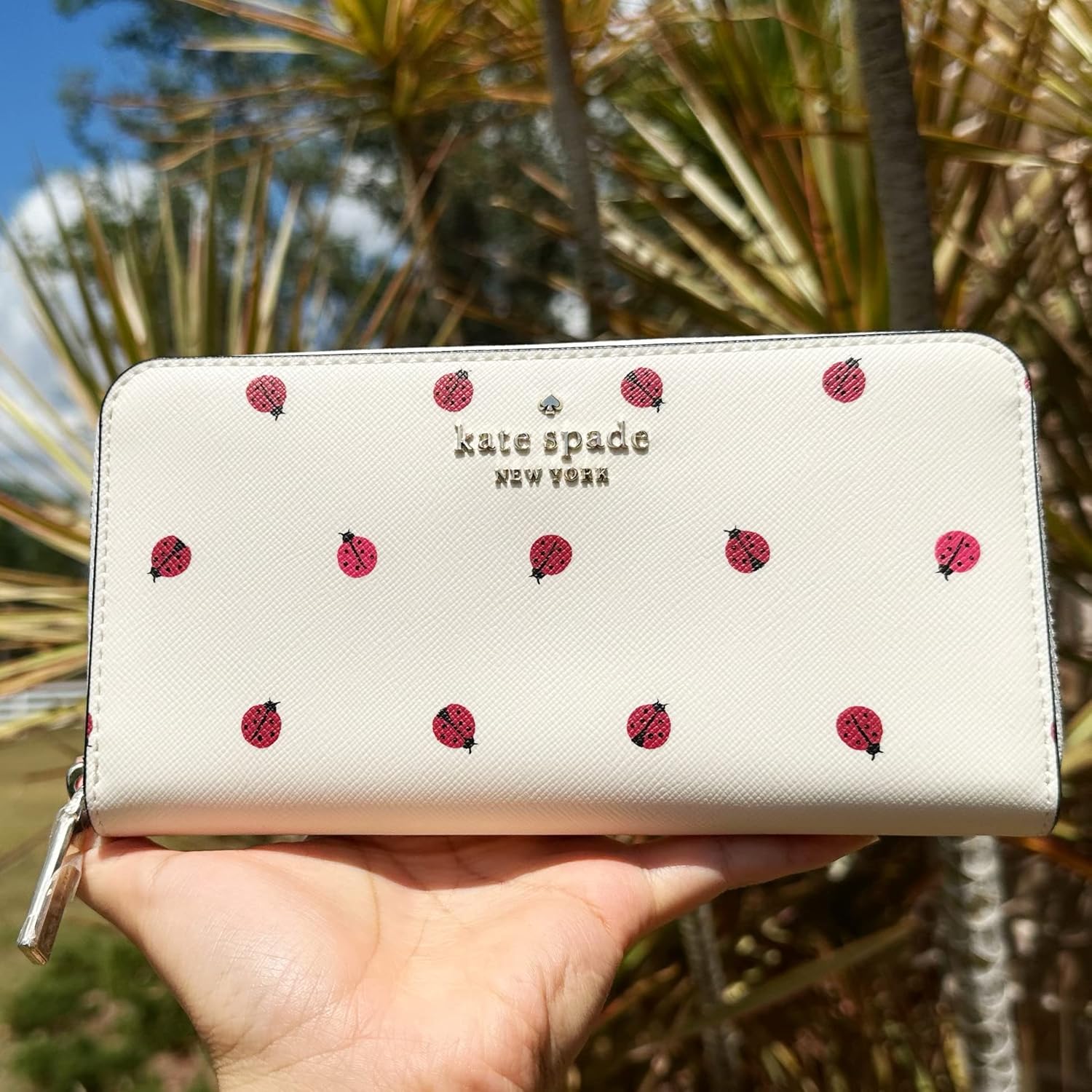 Kate Spade Staci Ladybug Dottie Large Continental Wallet Cream Multi
