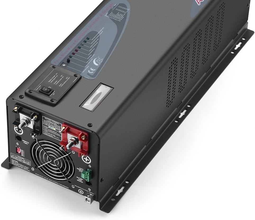 SUNGOLDPOWER 4000W 24Vdc Pure Sine Wave Inverter Low Frequency 240Vac Input 120Vac/240Vac Output Split Phase with Battery Charger Off-Grid 12000W Peak