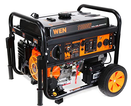 WEN 14,500-Watt 120V/240V Tri-Fuel Generator for Gas, Propane, and Natural Gas, Transfer-Switch Ready with Electric Start, Wheel Kit, and CO Watchdog (TF1450X)