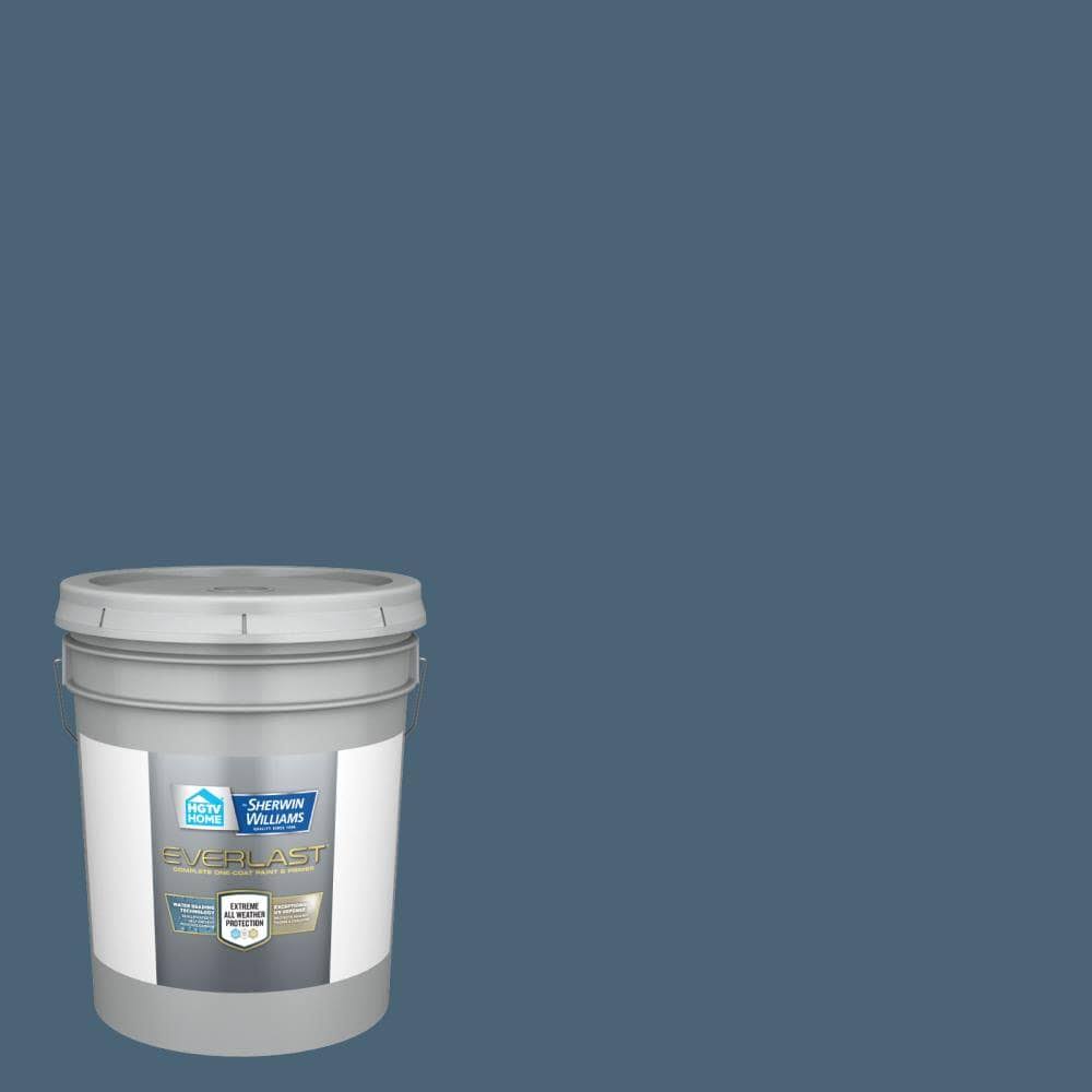 HGTV Home by Sherwin-Williams Everlast Satin Deep Twilight Blue Exterior Paint (5-Gallon) | 4007-6C-833039