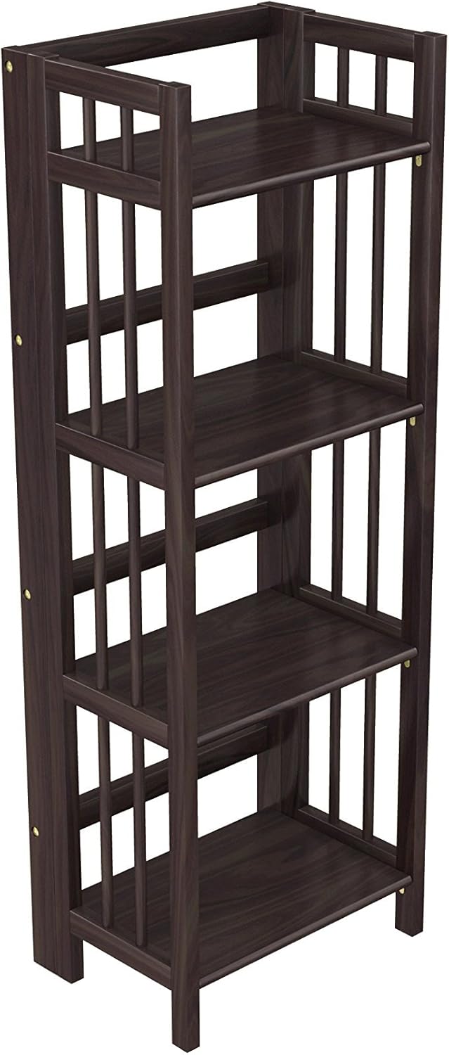 Stony-Edge Folding Bookcase, Easy Assembly Bookshelf for Home Office Storage. 16�?Natural