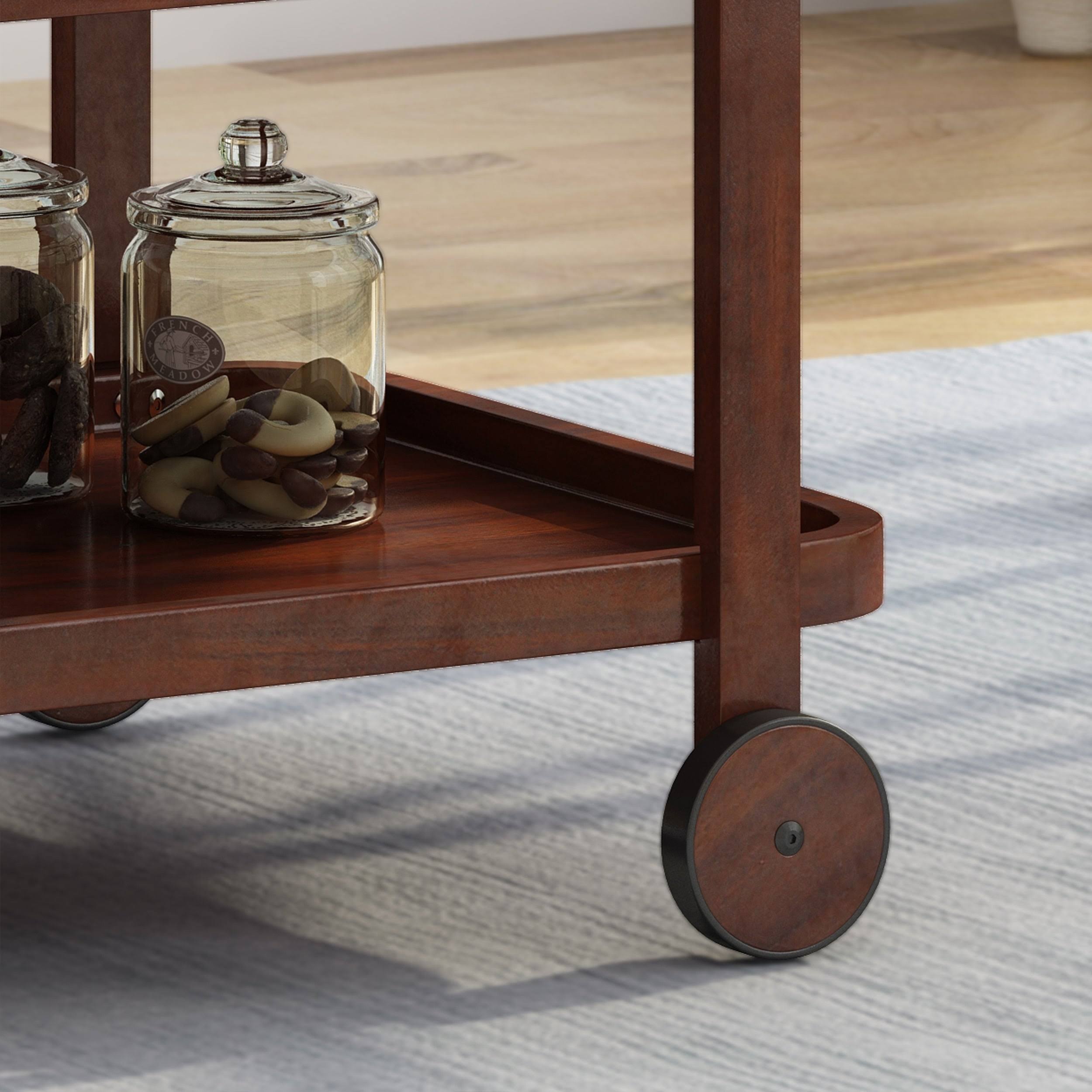 Noble House Bar Cart in Brown and Mahogany