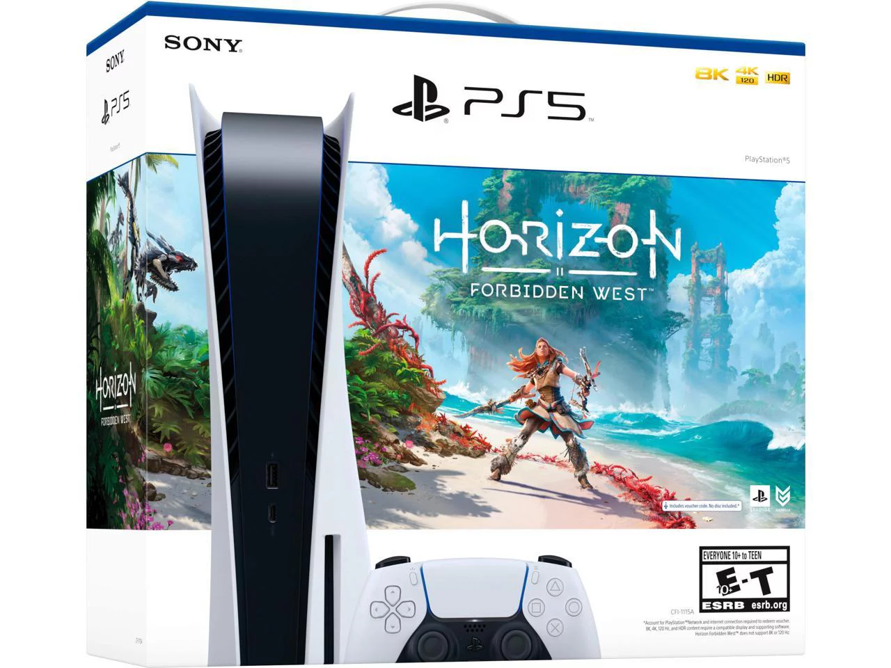 PlayStation_PS5 Video Game Console (Disc Edition) – Horizon Forbidden West Bundle, Cefesfy