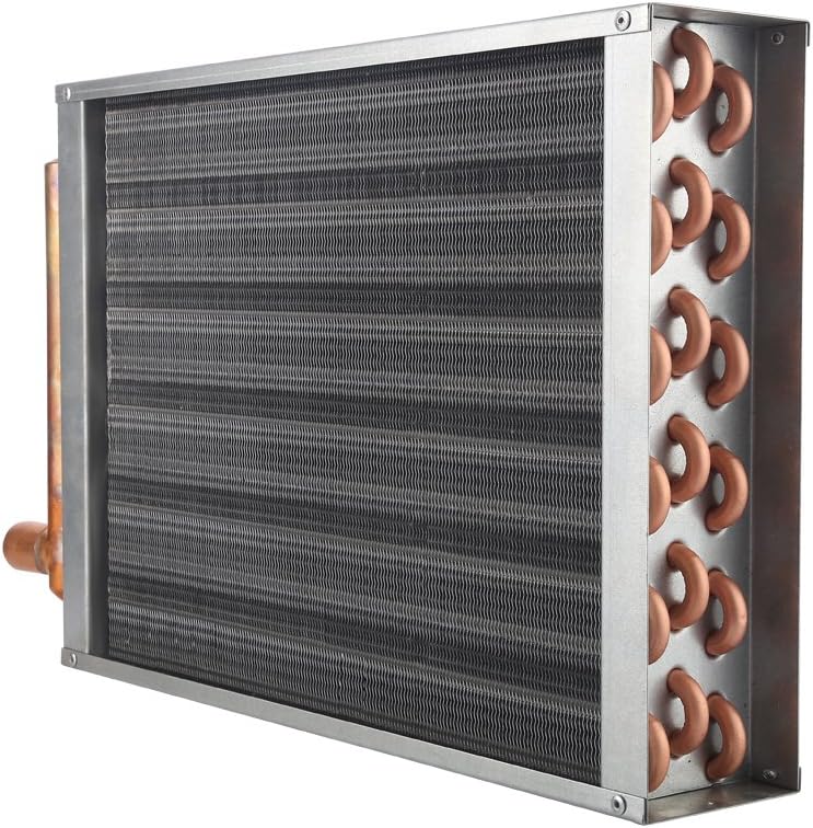 AB Water to Air Heat Exchanger 16x16 1" Copper Ports Forced Air Heating For Outdoor Wood Furnace