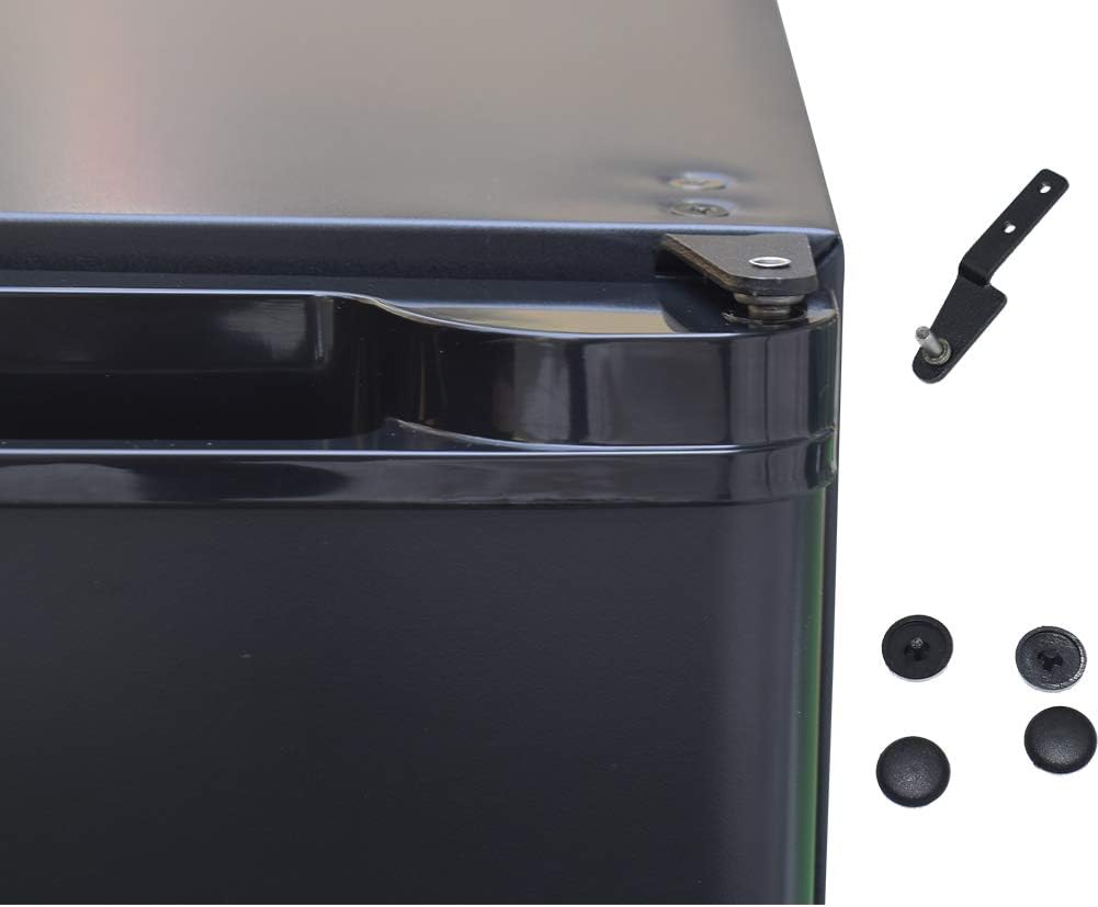 SMETA Mini Fridge No Noise: Absorption Refrigerator 12V/110V Portable for Dorm Office Truck Camper, with Lock, DC AC, 1.0 Cu.Ft, Black