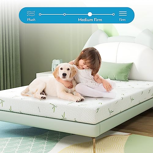 Full Mattress, 6 inch Full Bed Mattresses in A Box, Breathable Bamboo Cover for Cool Sleep, Made in USA for Guest Room, Kids Room, Medium Firm, 75" L x 54" W