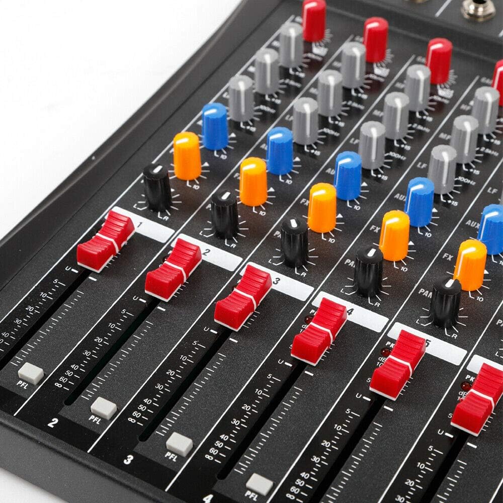 Professional 8 Channel Mixing Console Audio Mixer Bluetooth w/USB Drive Amplifier Studio Audio Sound Mixer Console Ac 110v 50hz 18w
