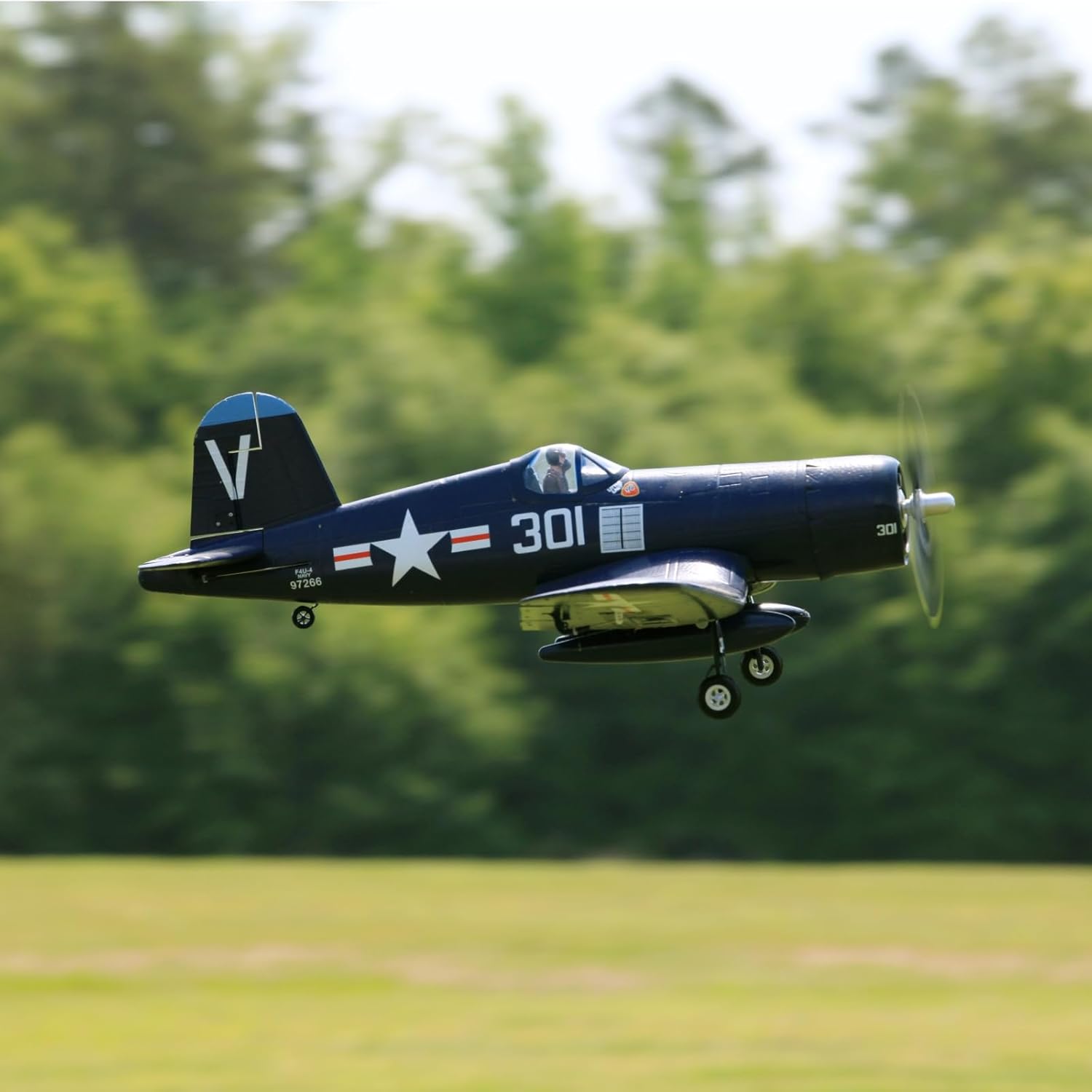 Fms Rc Planes for Adults Remote Control Airplane 800mm F4U Corsair V2 Blue 4 CH Hobby Rc Airplanes PNP (No Radio, Battery, Charger) and FS-SM001 New RC Flight Simulator Controller