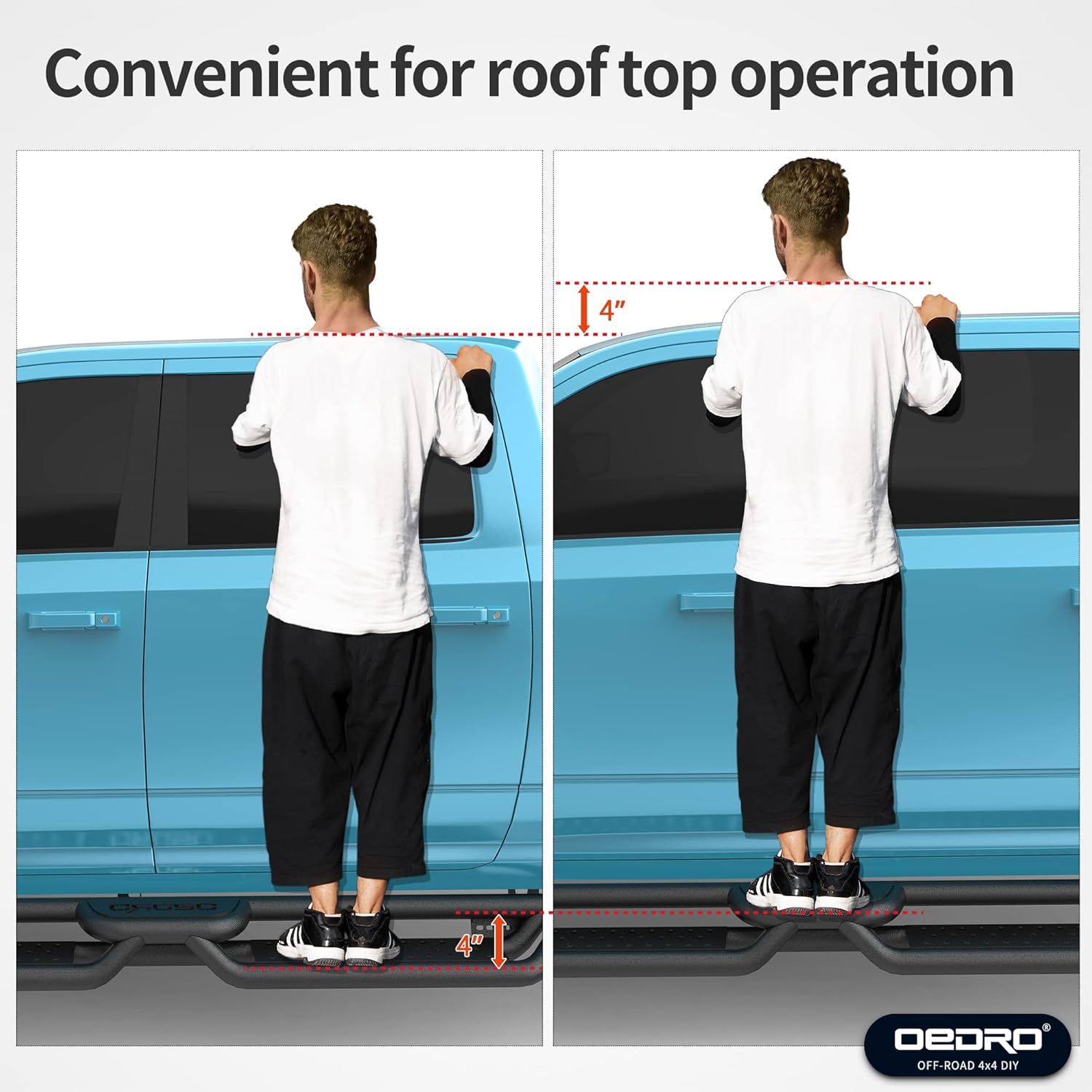 OEDRO 6 Inch Running Boards Compatible with 2005-2022 Toyota Tacoma Double Cab, Bolt-on Side Steps Steel Nerf Bars