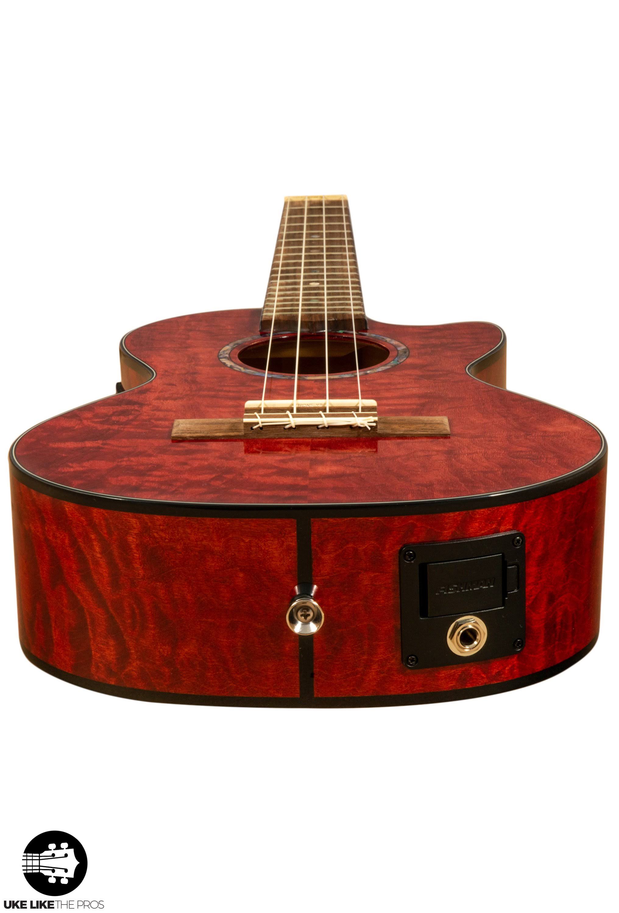 Lanikai Quilted Maple Red Stain Tenor Ukulele, Brown