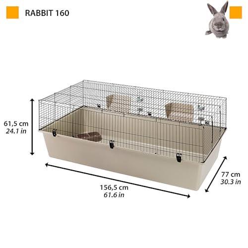 Ferplast Rabbit 160 Cage, 156.5 x 77 x 61.5 cm, Black
