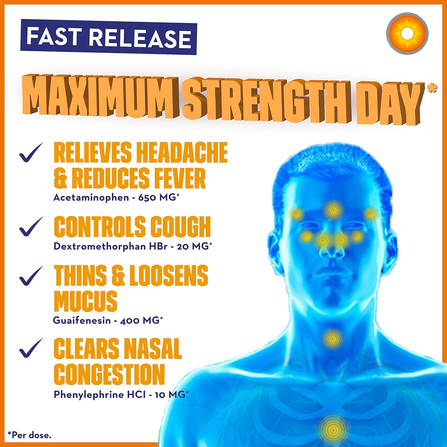 Maximum Strength Mucinex Sinus-Max Pressure, Pain & Cough & Nightshift Sinus Caplets, Fast Release, Powerful Multi-Symptom Relief, 20 caplets (12 Day time + 8 Night time) Pack of 2