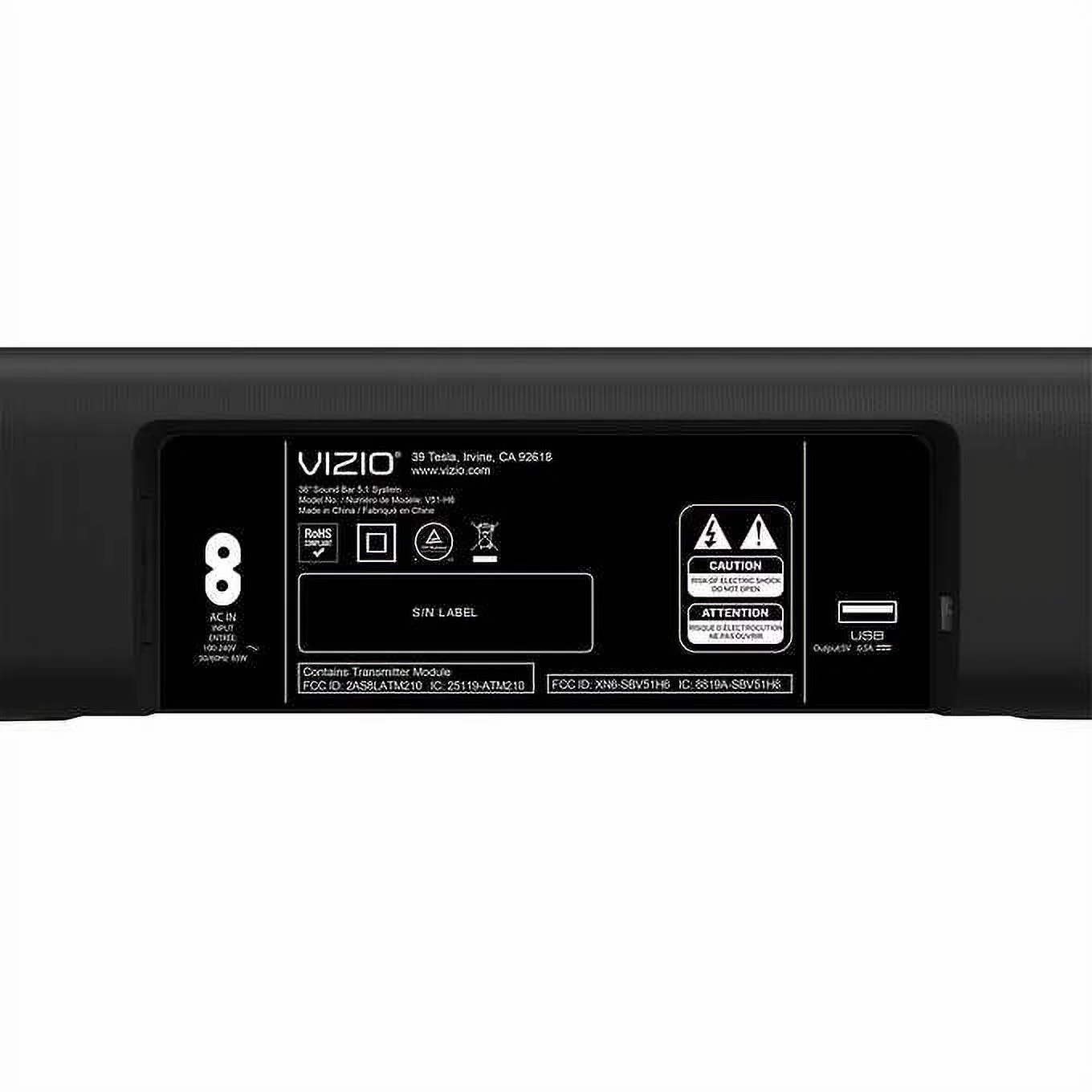 Vizio 36" 5.1 Channel Home Theater Soundbar System V51-H6