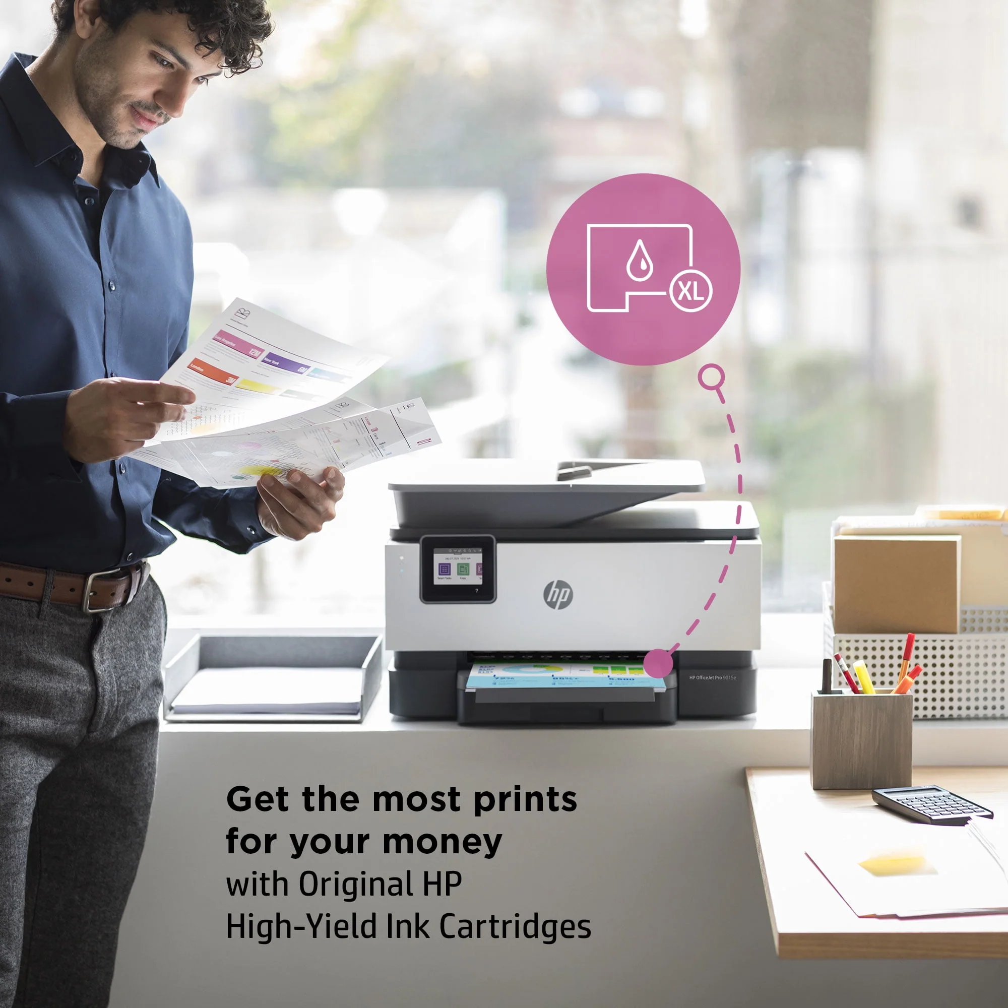 HP OfficeJet 9025e All-in-One Wireless Color Inkjet Printer - 6 months free Instant Ink with HP+