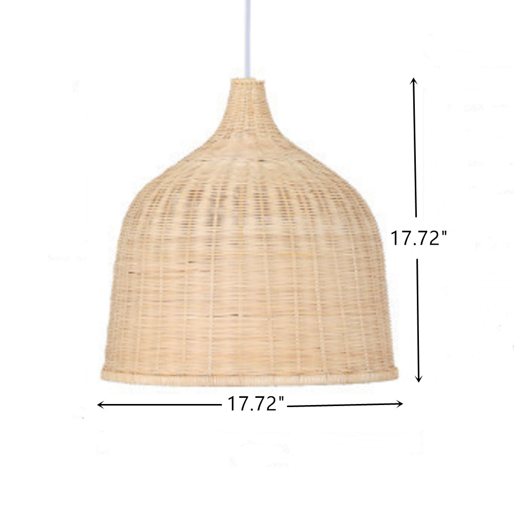 TFCFL Modern Bamboo Rattan Lights Fixture Bamboo Wicker Chandelier Basket Hanging Lamp Shades Decor 17.72"