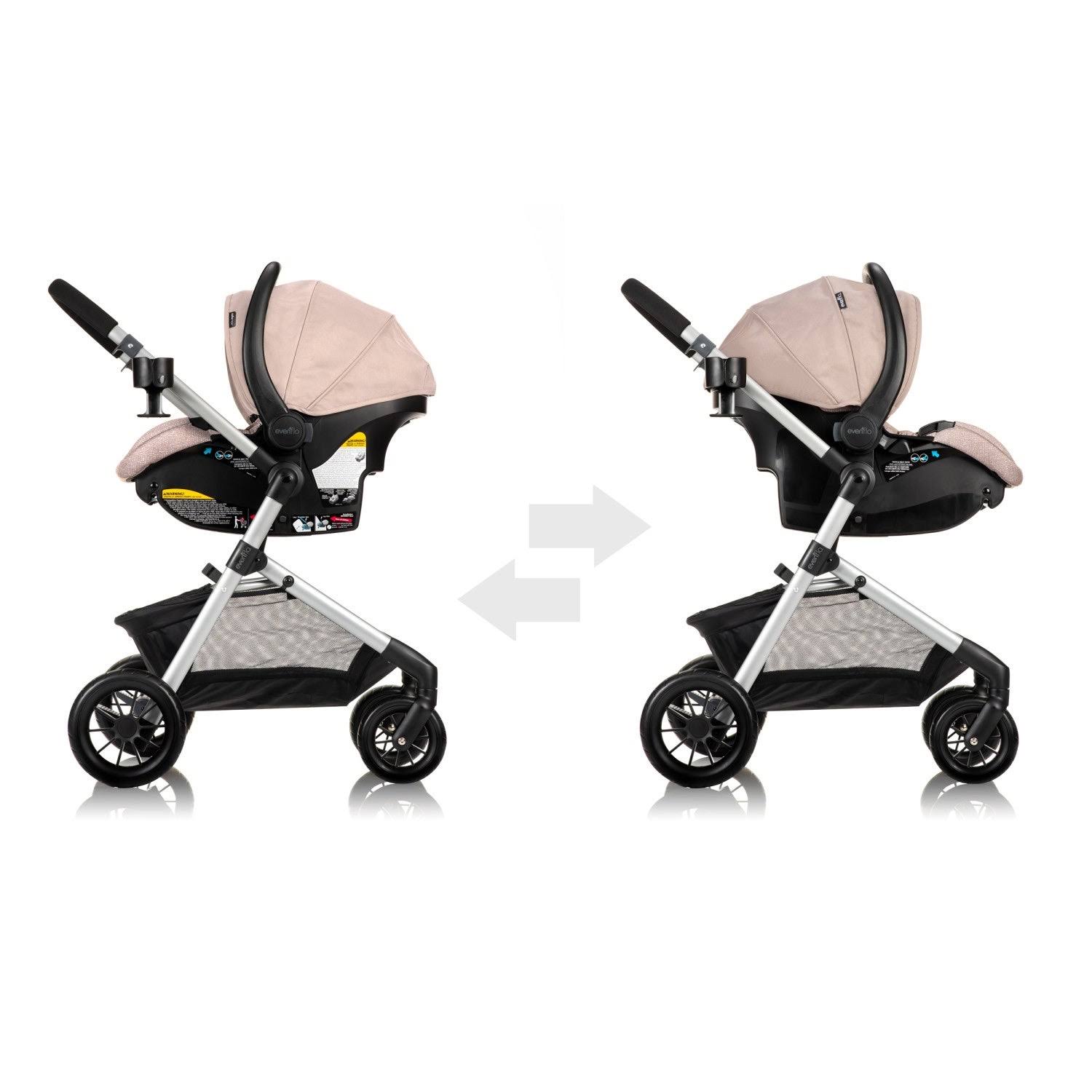 Evenflo Pivot Modular Travel System with SafeMax Infant Car Seat - Sandstone