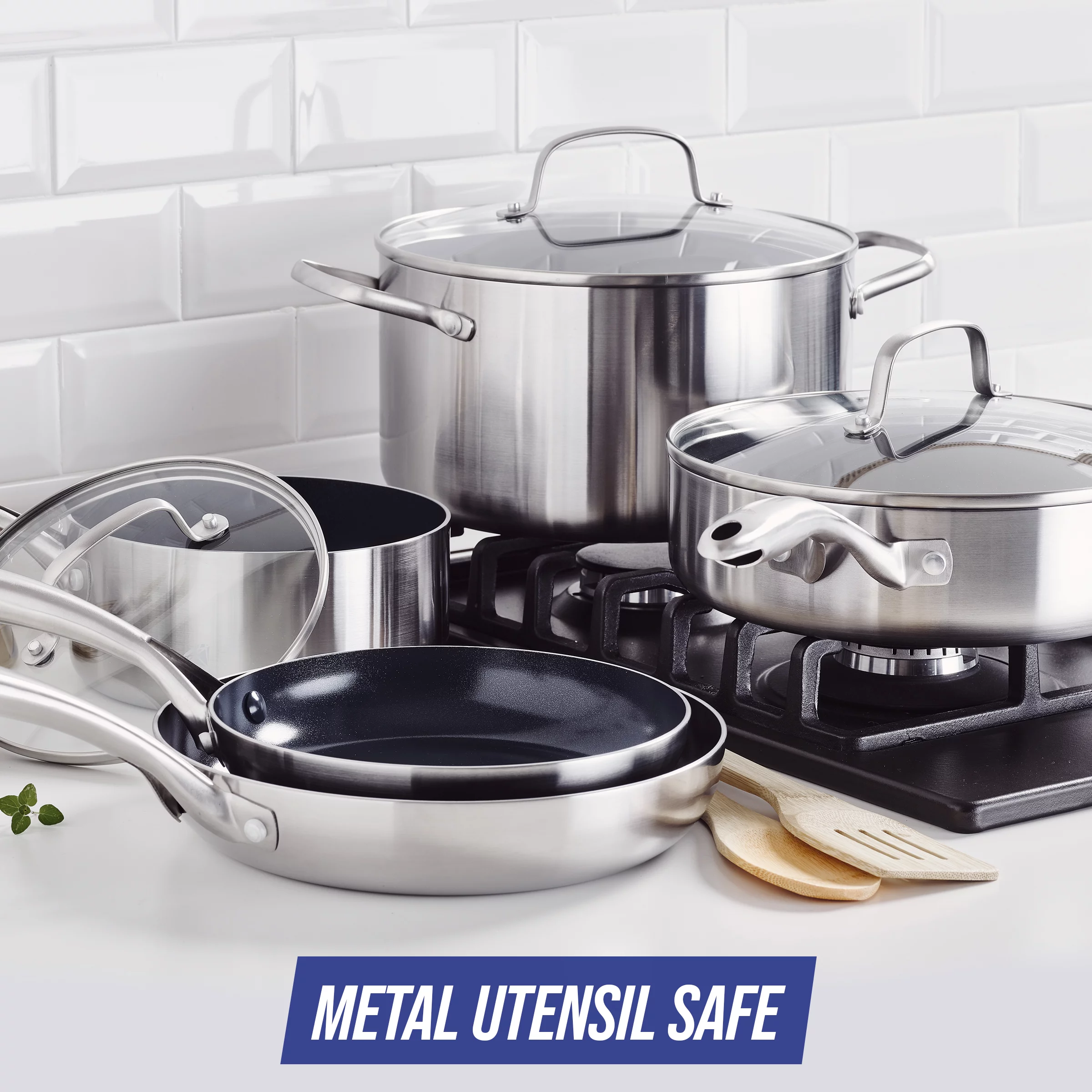 Blue Diamond HD Stainless Steel Clad Pro 10pc Cookware Set