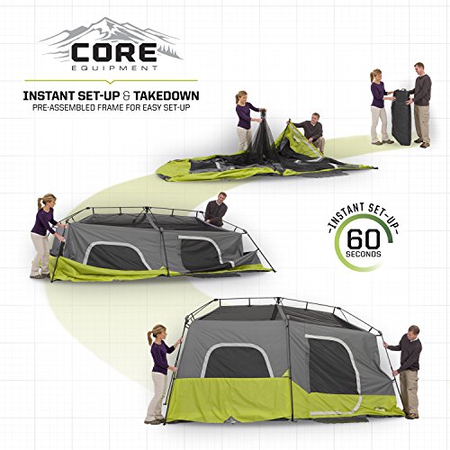 Core 9 Person Instant Cabin Tent - 14' x 9', Green (40008)