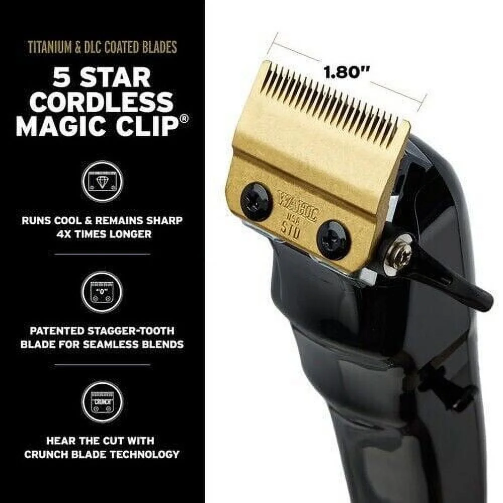 Wahl Cordless Barber Combo Black Magic Clip Clipper & Detailer Trimmer - NEW