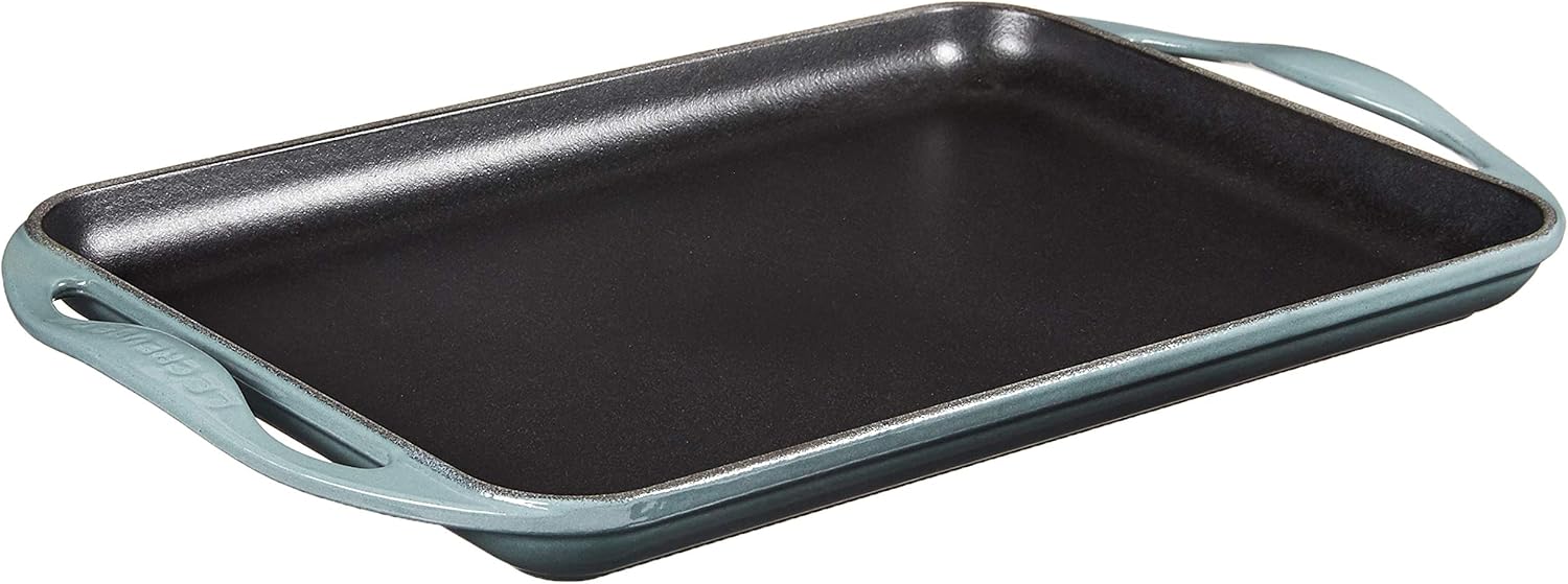 Le Creuset Enameled Cast Iron Rectangular Skinny Griddle, 13 x 8.5, Quince
