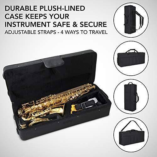 LyxJam Alto Saxophone E Flat Brass Sax Beginners Kit - Nickel - Alto Horns