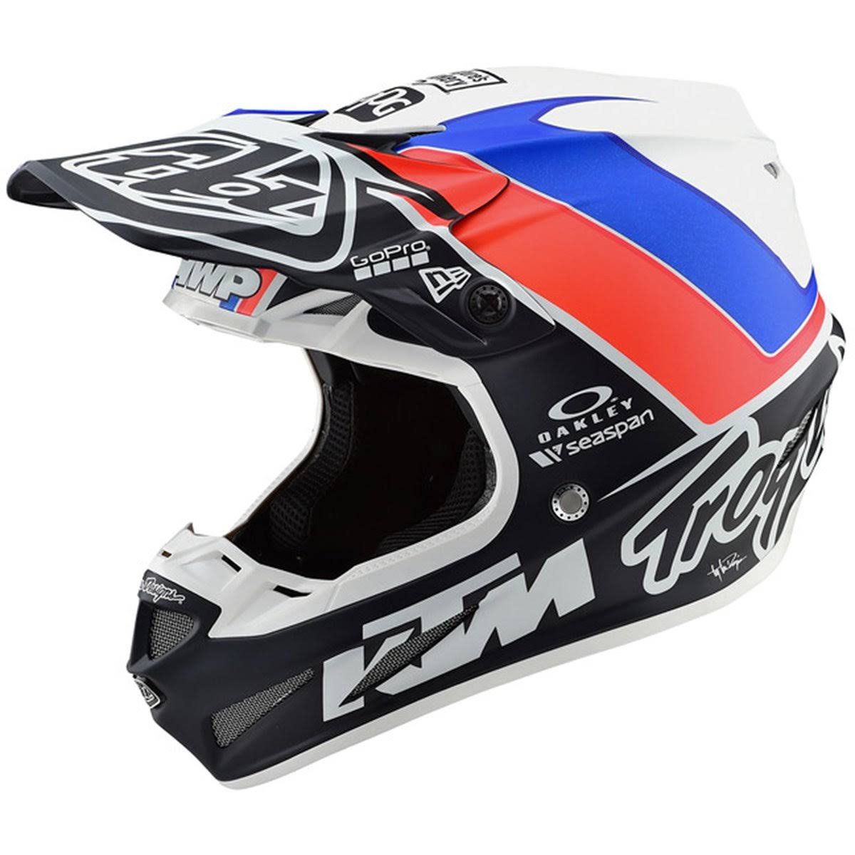 Troy Lee Designs White/Navy Unite SE4 Composite Helmet