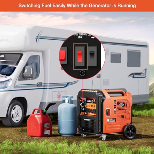AIVOLT 8000W Dual Fuel Super Quiet Inverter Generator with Electric Start - Gas Propane Powered Portable Generator Upgraded Version for Home Backup, RV, Camping & Travel - 50 State Approved