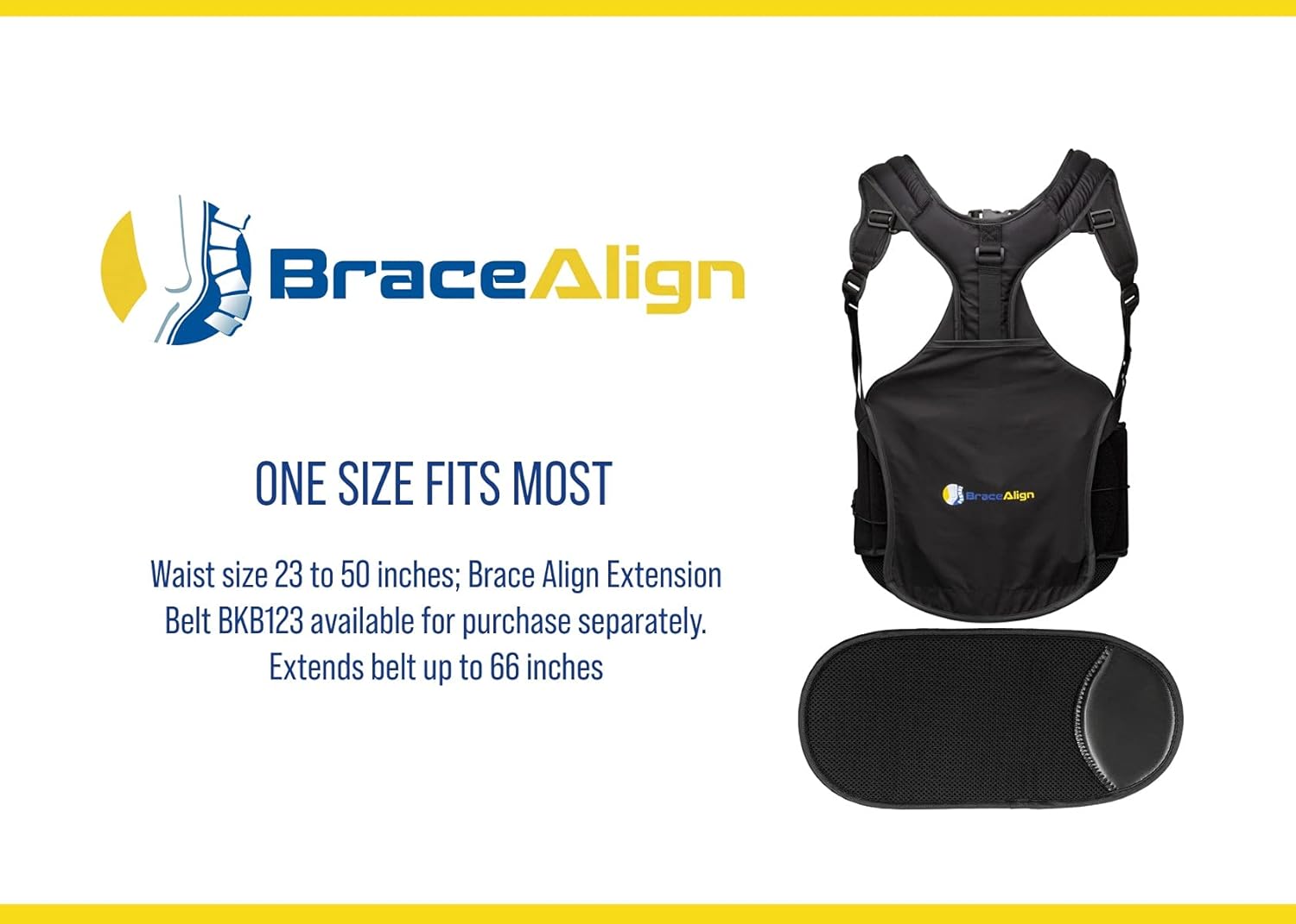 TLSO Thoracic Medical Back Brace PDAC L0456 L0457 - Pain Relief and Straightener for Fractures, Post Op, Herniated Disc, DDD and Spinal Trauma, Mild Scoliosis, Kyphosis, Osteoporosis by Brace Align (One Size)