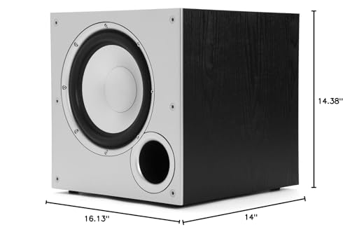 Polk Audio PSW10 10" Powered Subwoofer – Power Port Technology, Up to 100 Watts, Big Bass in Compact Design, Easy Setup with Home Theater Systems, Timbre-Matched with Monitor & T-Series Polk Speakers