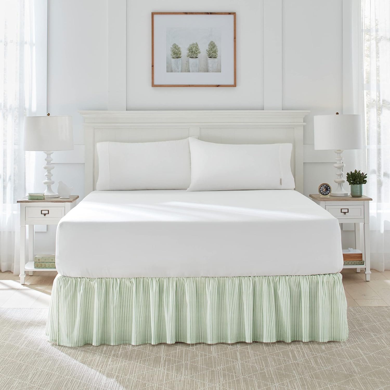 Laura Ashley - King Quilt Set, Reversible Cotton Bedding with Matching Shams, Lightweight Home Decor for All Seasons & Home - Cotton Ruffled Bedskirt, Lightweight & Classic Style