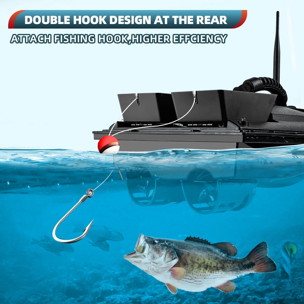 Bait Boat for Surf Fishing- 500M/546 Yards Remote Control  Fishing Boat with GPS- 3.3LBS Loading Bait Boat for Carp Fishing Hook with LED Light for Fishing