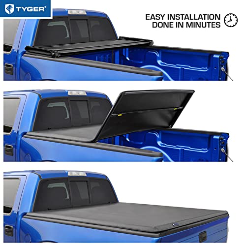 Tyger Auto T3 Soft Tri-fold Truck Bed Tonneau Cover Compatible with 2005-2021 Nissan Frontier; 2009-2012 Suzuki Equator | 6' (73") Bed | TG-BC3N1029, Black