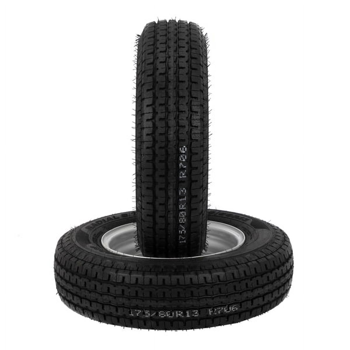 2-Pk Trailer Tire & Rim ST175/80R13 13" Load C 5 Lug White Spoke