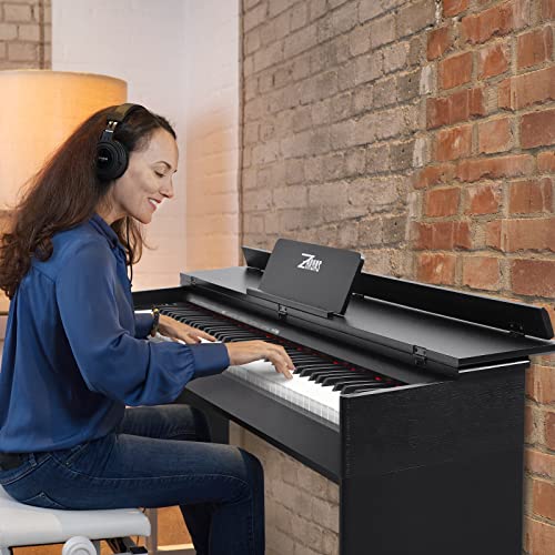 ZHRUNS Digital Piano 88 Key Weighted Keyboard,Full Size Semi Weighted Electronic Keyboard Piano,Electric Piano Keyboard with Sustain Pedal, Portable Piano Keyboard for Beginners Adults,White