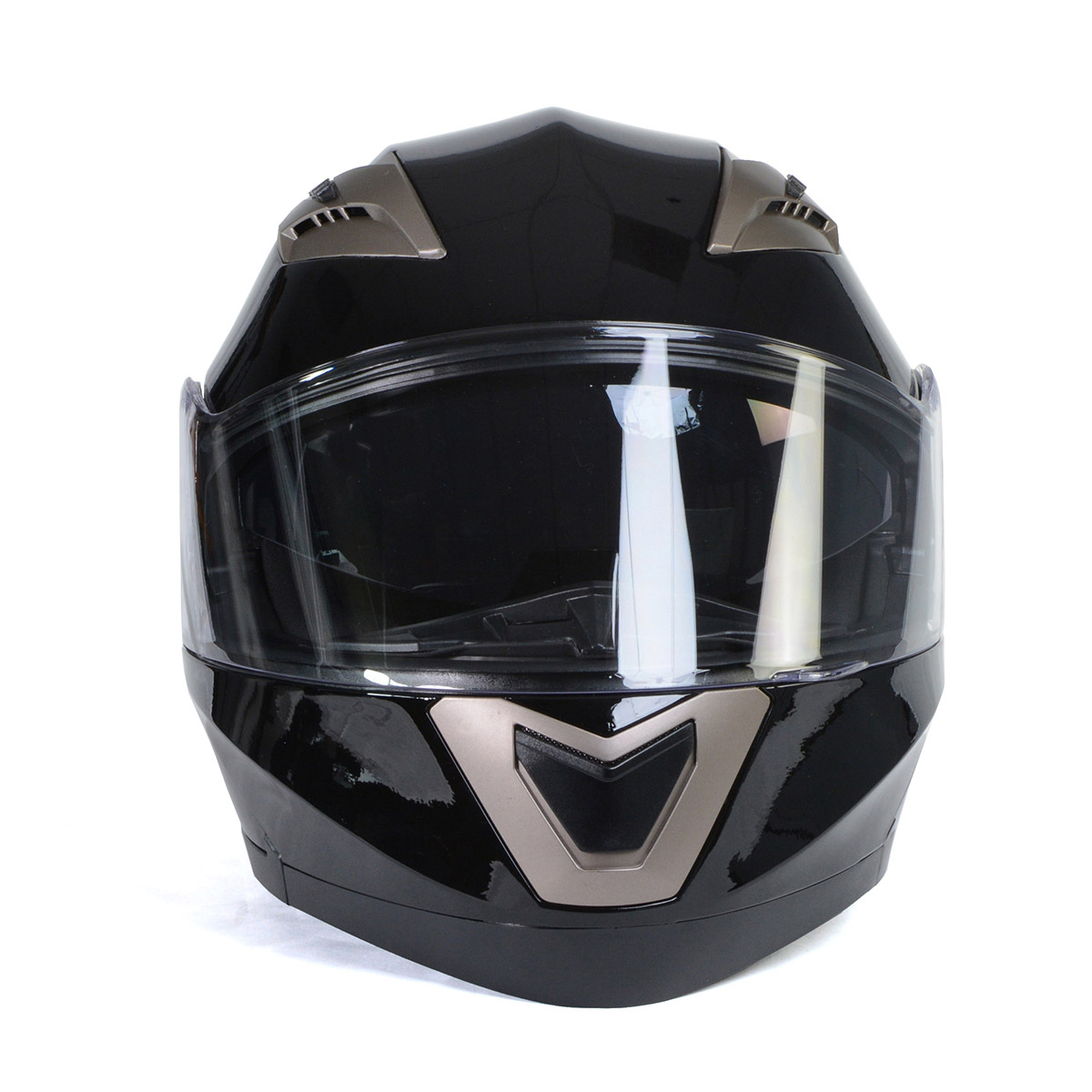 Milwaukee Helmets MPH9806DOT 'Ionized' Gloss Black Advanced Motorcycle Modular Helmet for Men and Women Biker w/ Drop Down Visor Medium